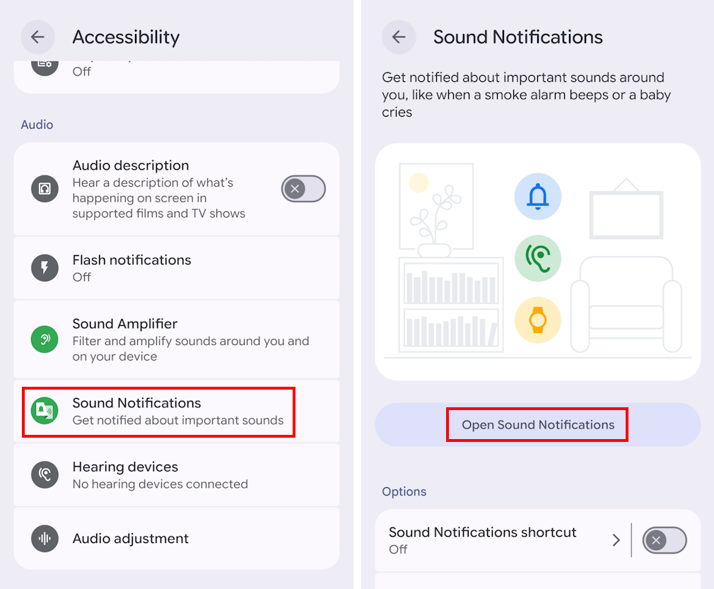 Tap Sound notifications then Open sound notifications